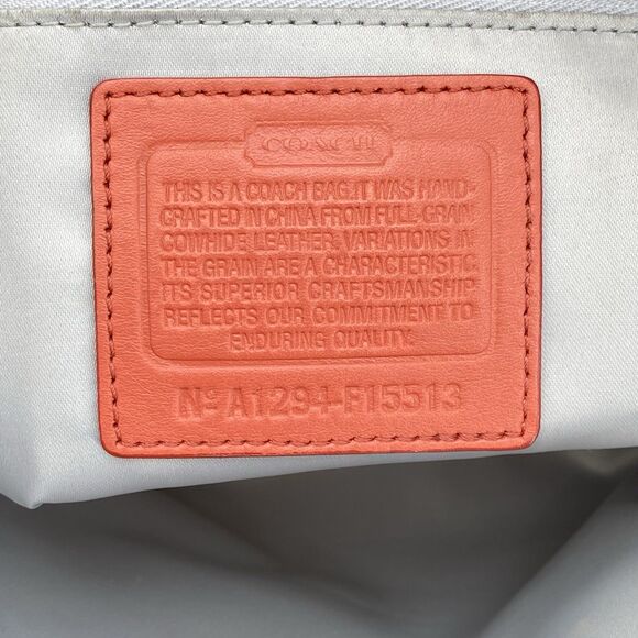 Coach Ashley Carryall Satchel F15513 Salmon/Coral Shoulder Bag - Picture 12 of 16